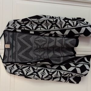 Faded Glory Monochrome Geometric Patterned Cardigan